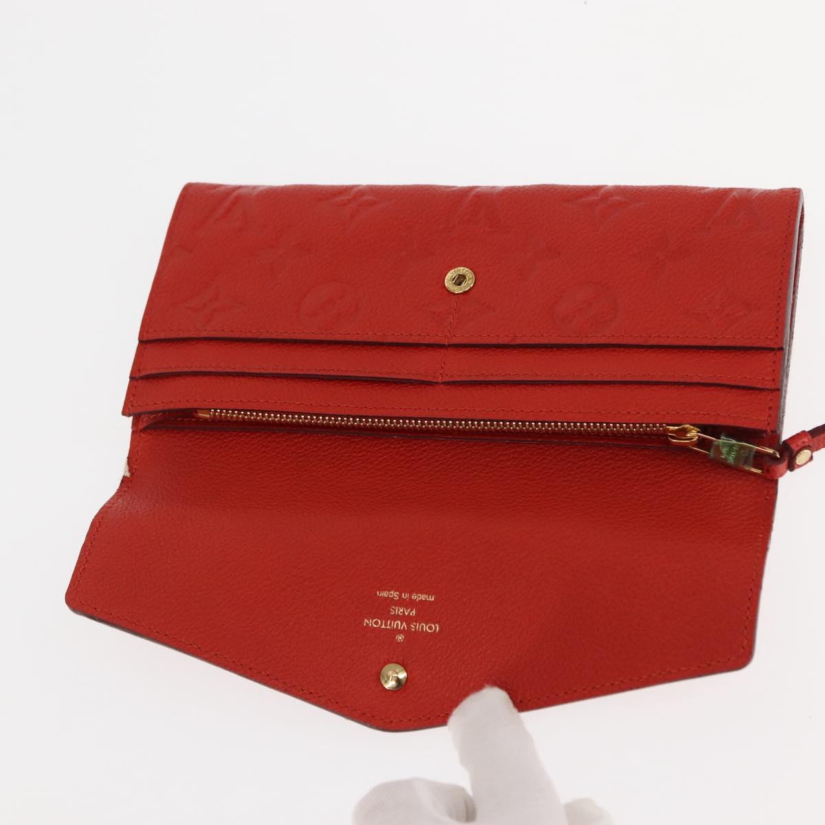 LOUIS VUITTON Monogram Empreinte Portefeuille Curieuse Red M60300 Auth bs29504