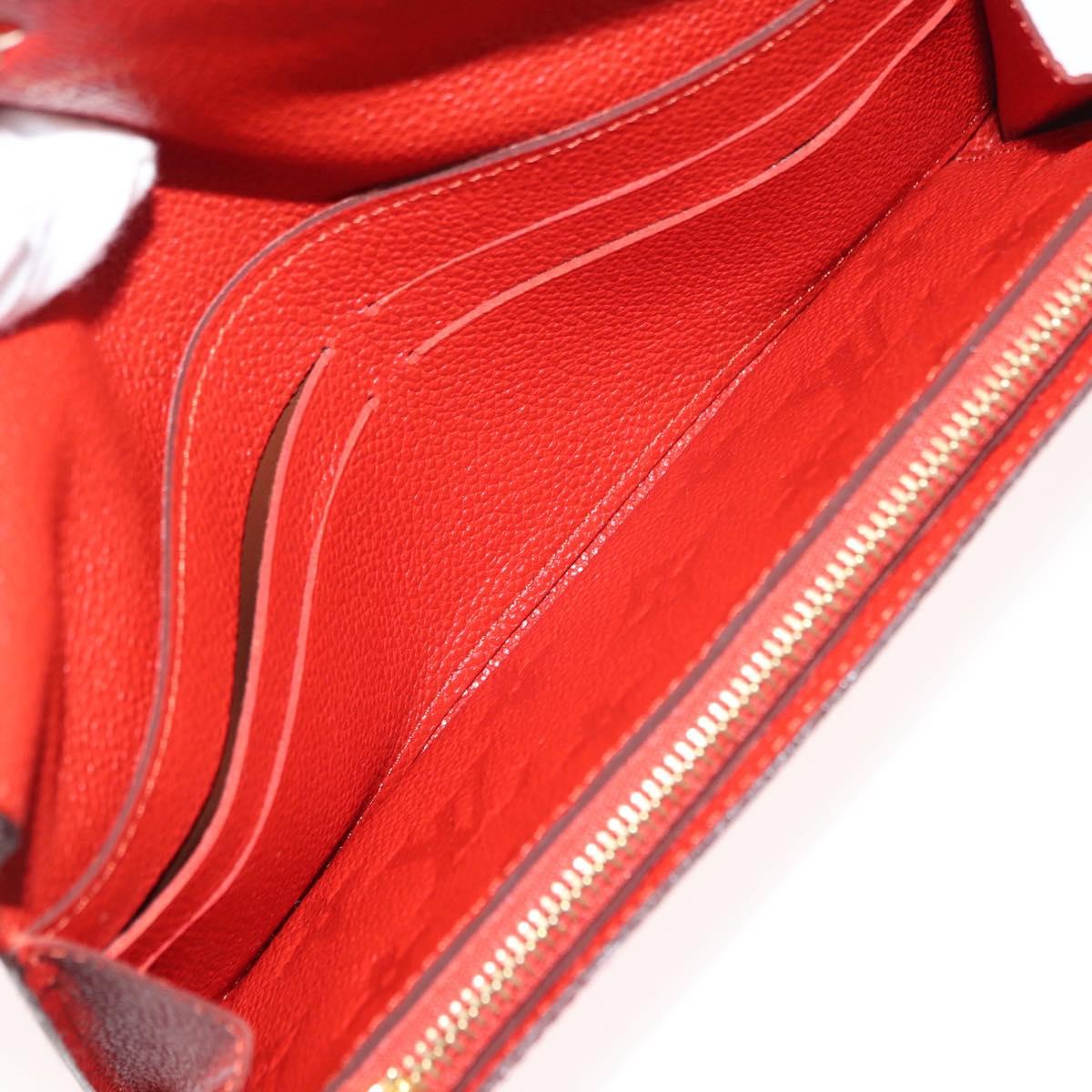 LOUIS VUITTON Monogram Empreinte Portefeuille Curieuse Red M60300 Auth bs29504