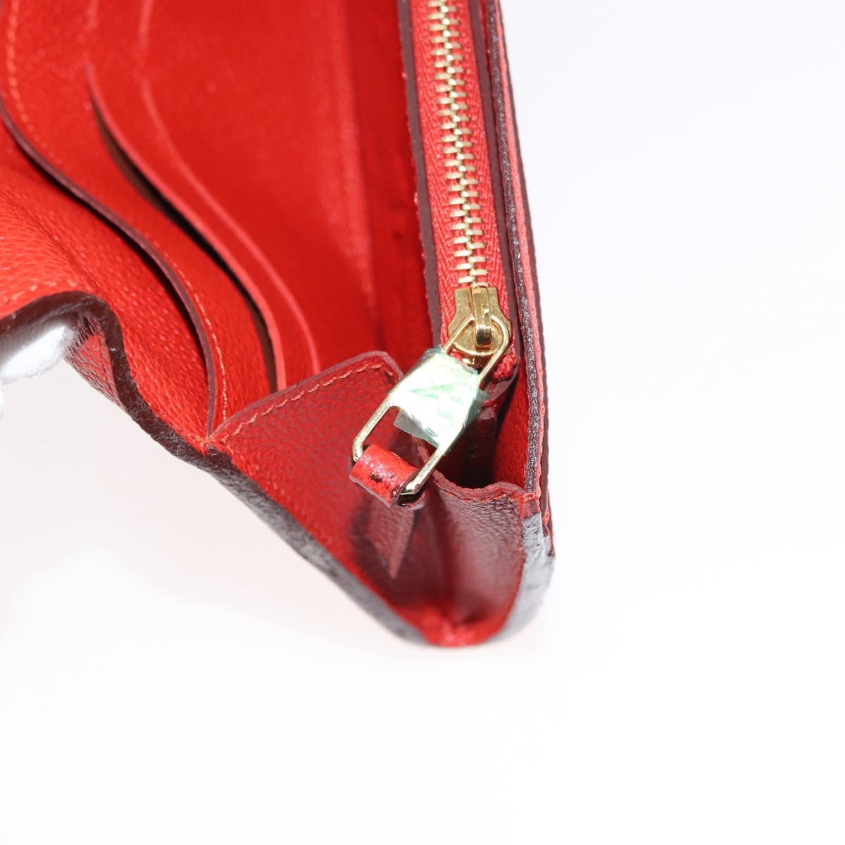 LOUIS VUITTON Monogram Empreinte Portefeuille Curieuse Red M60300 Auth bs29504