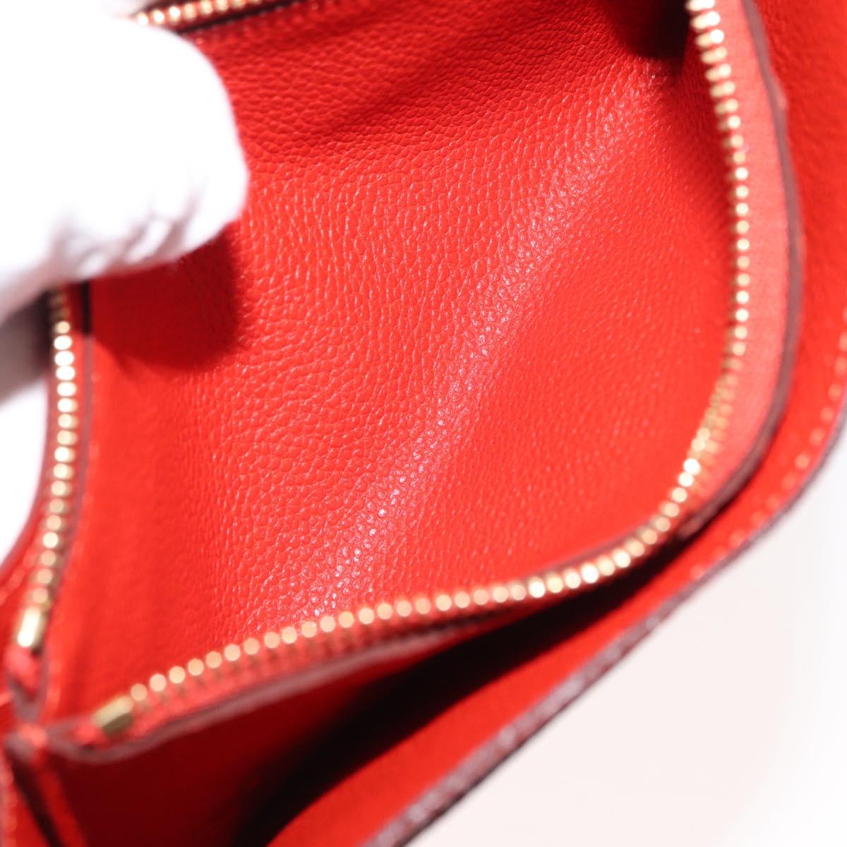 LOUIS VUITTON Monogram Empreinte Portefeuille Curieuse Red M60300 Auth bs29504