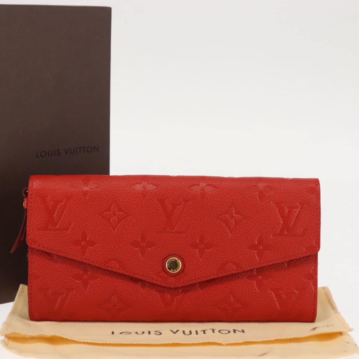 LOUIS VUITTON Monogram Empreinte Portefeuille Curieuse Red M60300 Auth bs29504