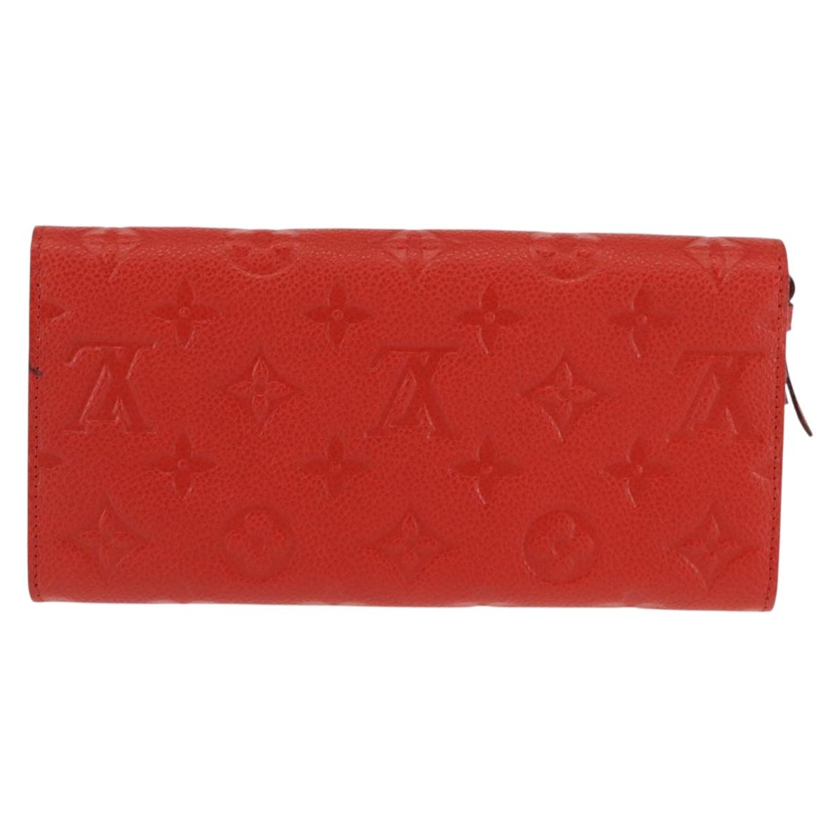 LOUIS VUITTON Monogram Empreinte Portefeuille Curieuse Red M60300 Auth bs29504