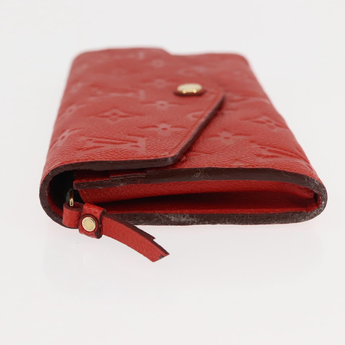 LOUIS VUITTON Monogram Empreinte Portefeuille Curieuse Red M60300 Auth bs29504