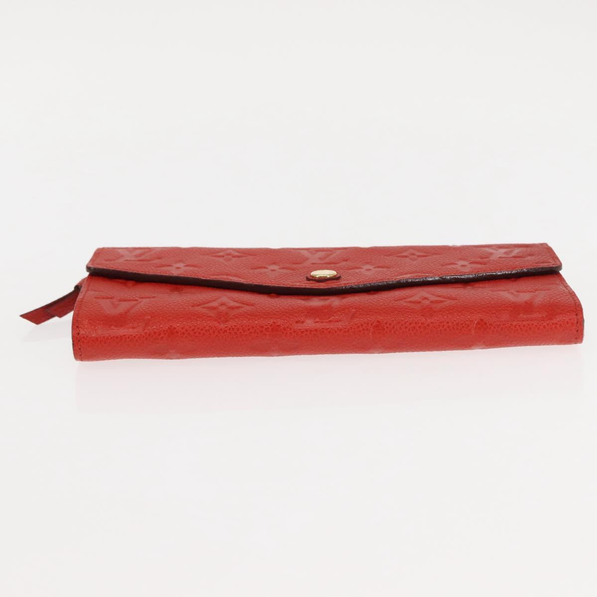 LOUIS VUITTON Monogram Empreinte Portefeuille Curieuse Red M60300 Auth bs29504