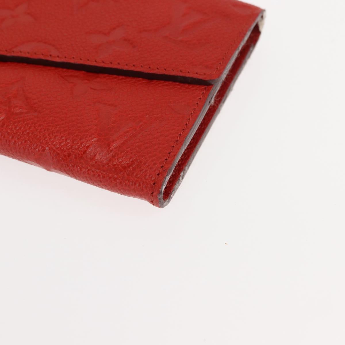LOUIS VUITTON Monogram Empreinte Portefeuille Curieuse Red M60300 Auth bs29504