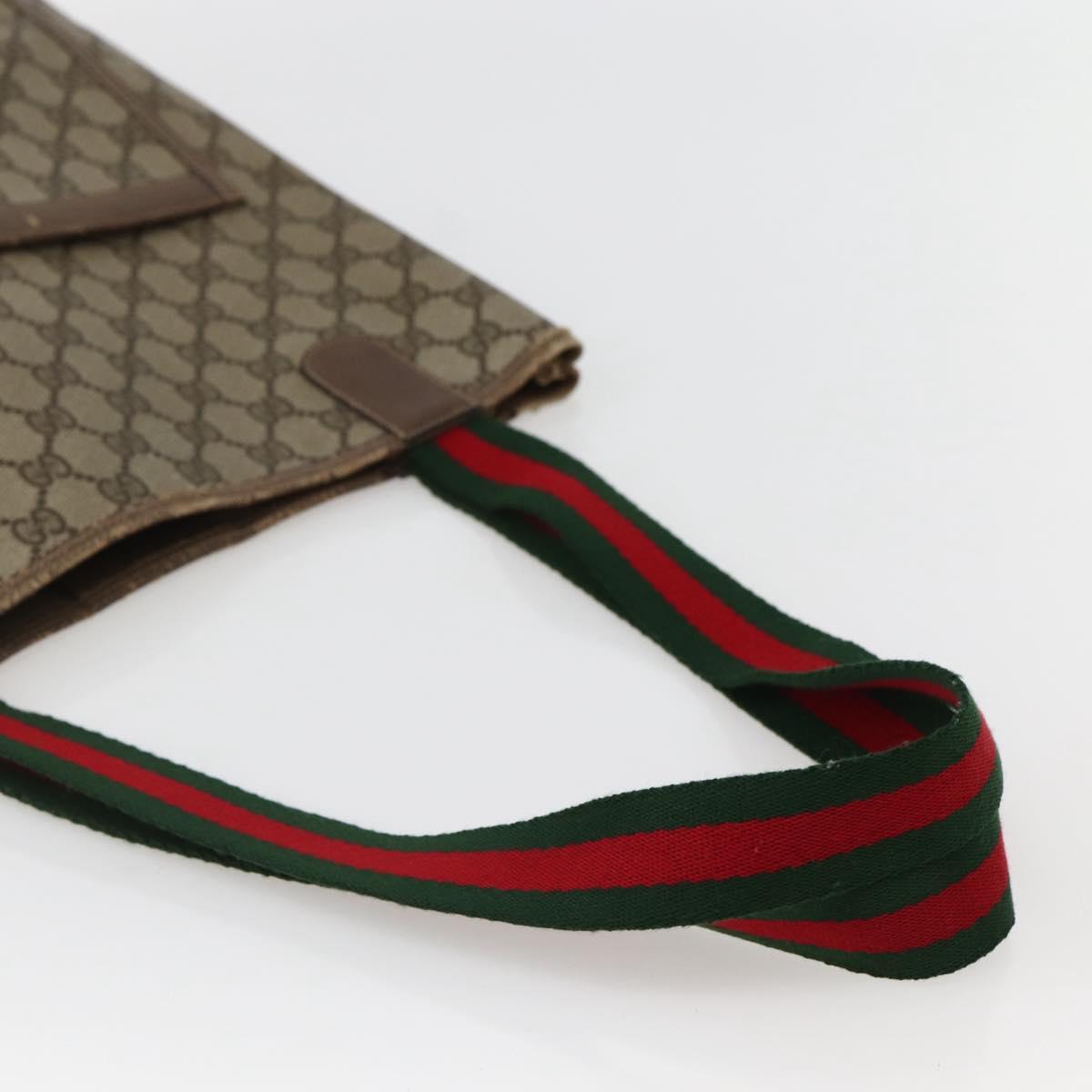 GUCCI GG Supreme Web Sherry Line Tote Bag PVC Beige Red 39 02 003 Auth bs29508