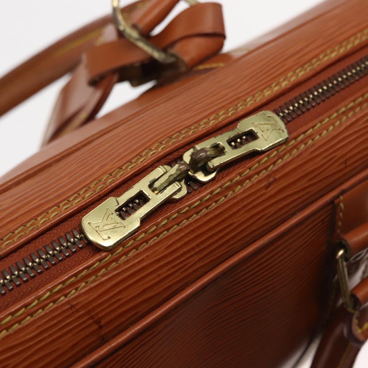 LOUIS VUITTON Epi Porte Documents Voyage Bag Zipangu Gold M54478 Auth bs29515