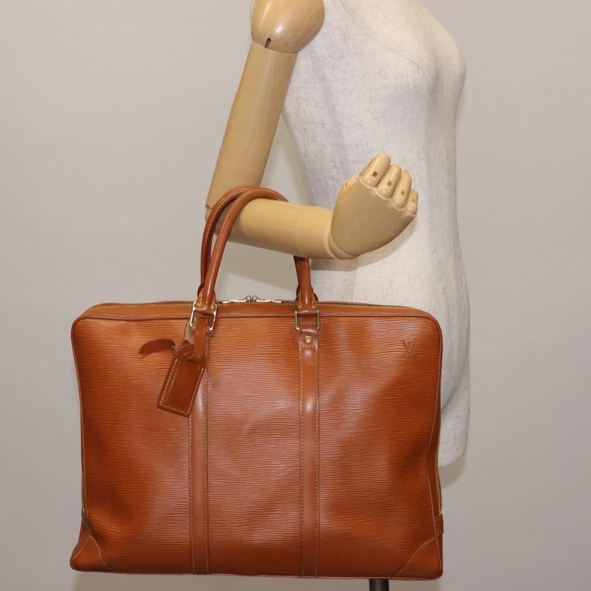LOUIS VUITTON Epi Porte Documents Voyage Bag Zipangu Gold M54478 Auth bs29515