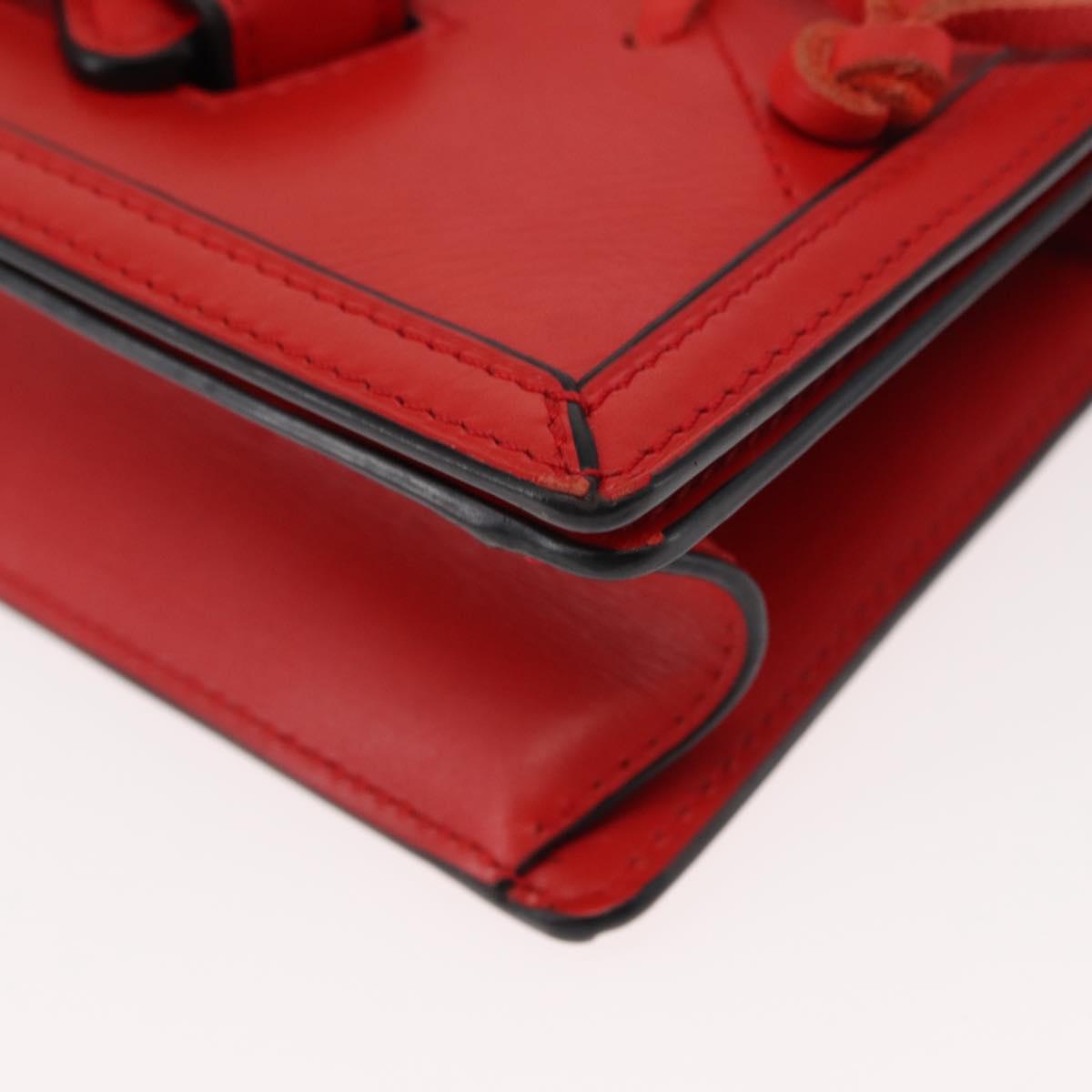 LOEWE Shoulder Bag Leather Brown Gold Auth bs29532