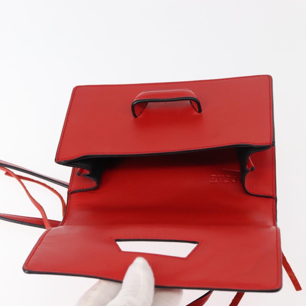 LOEWE Shoulder Bag Leather Brown Gold Auth bs29532