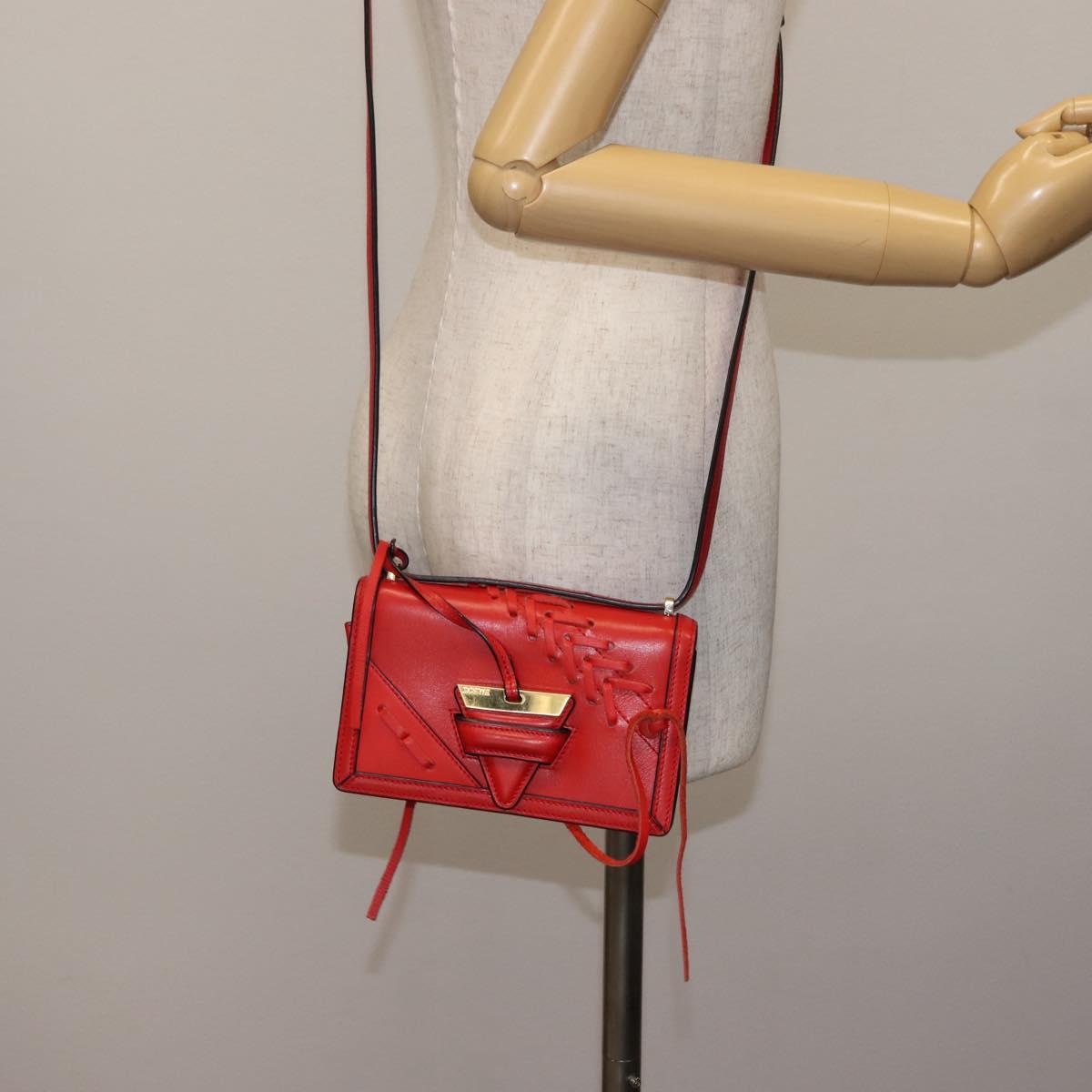 LOEWE Shoulder Bag Leather Brown Gold Auth bs29532