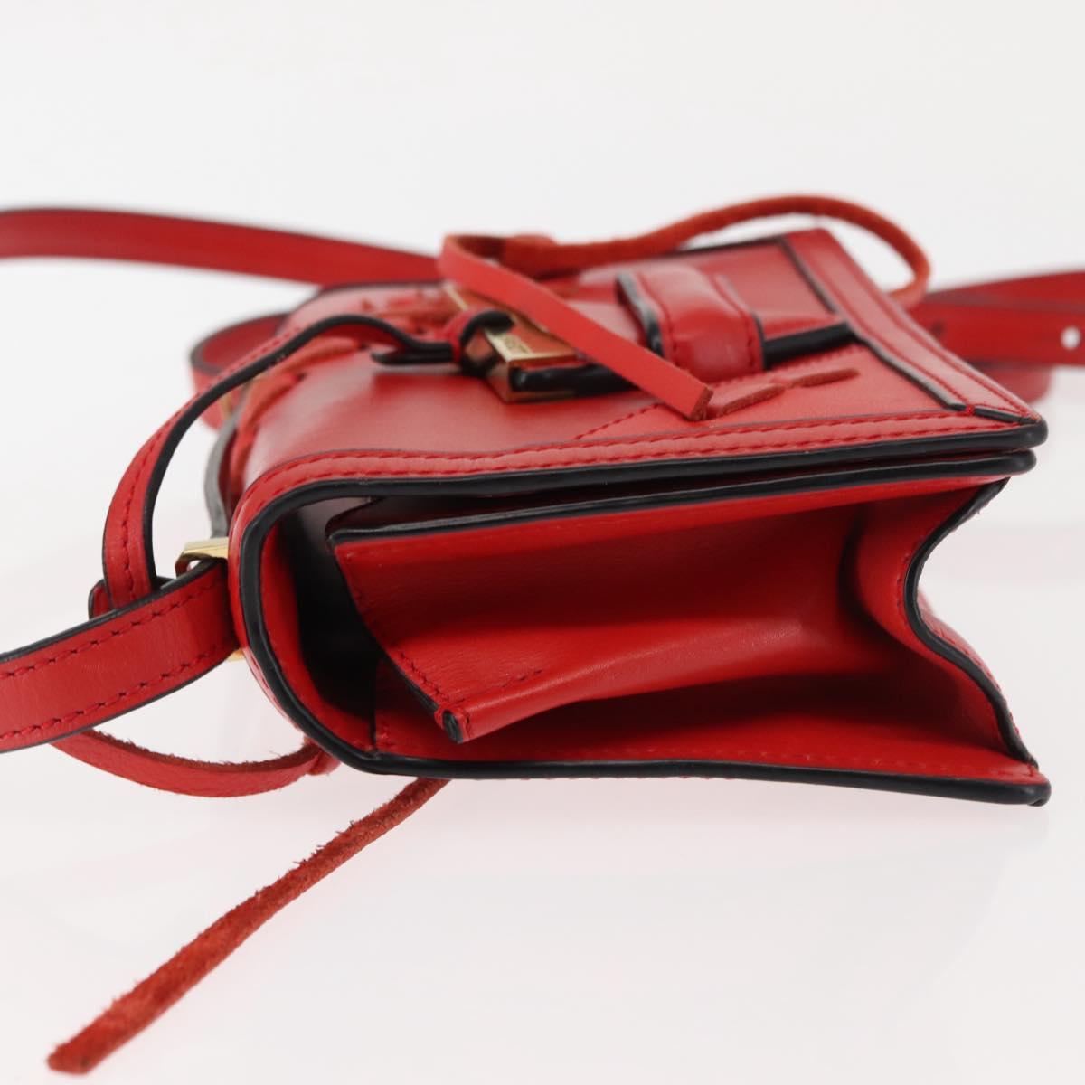 LOEWE Shoulder Bag Leather Brown Gold Auth bs29532
