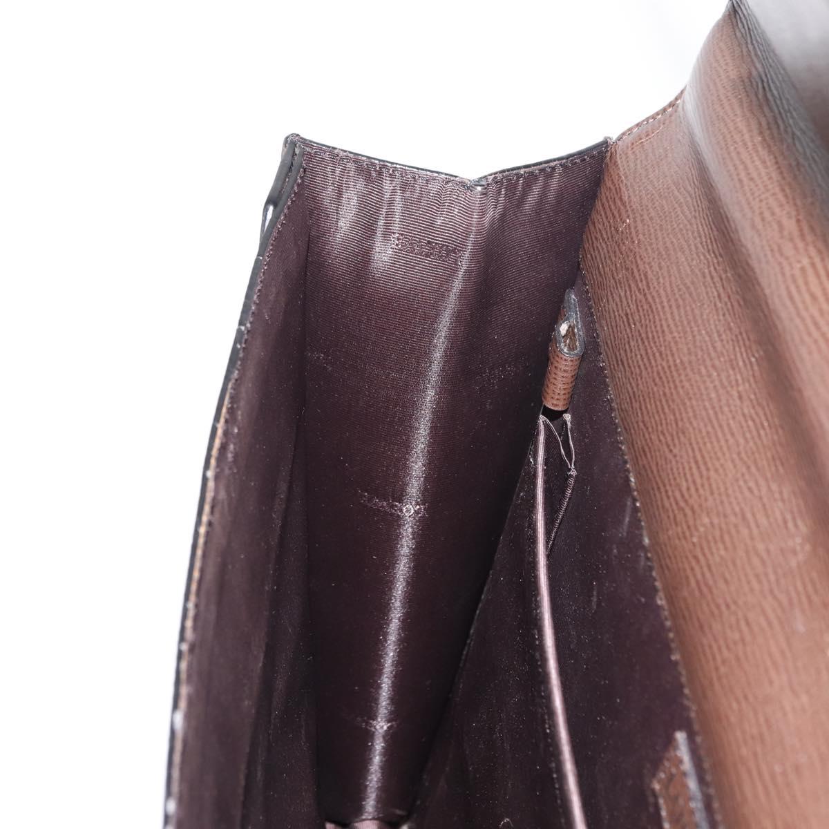 LOEWE Briefcase Leather Dark Brown Auth bs29533