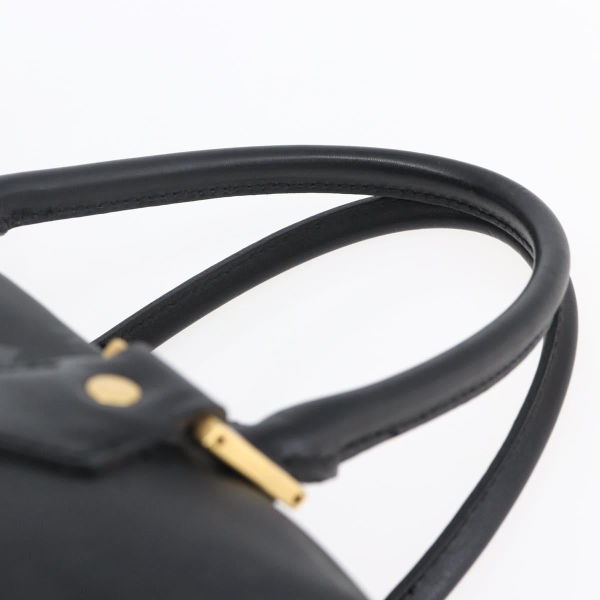 MCM Logogram Vicetos Mini Boston Bag PVC 2way Black Gold Auth bs29534