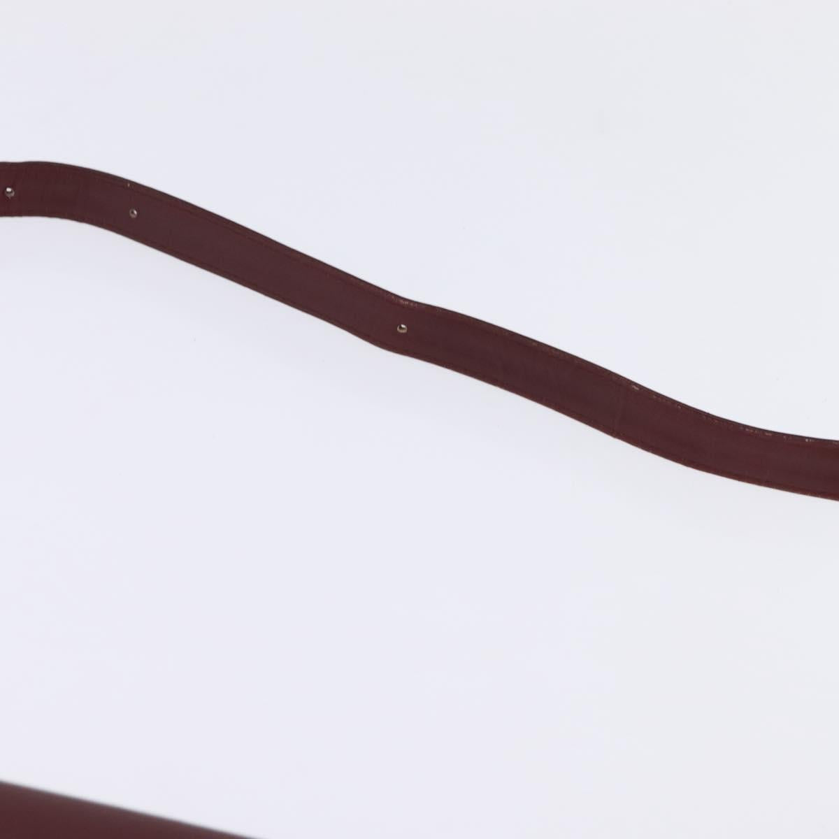 CARTIER Must Line Shoulder Bag Leather Bordeaux Gold Auth bs29536