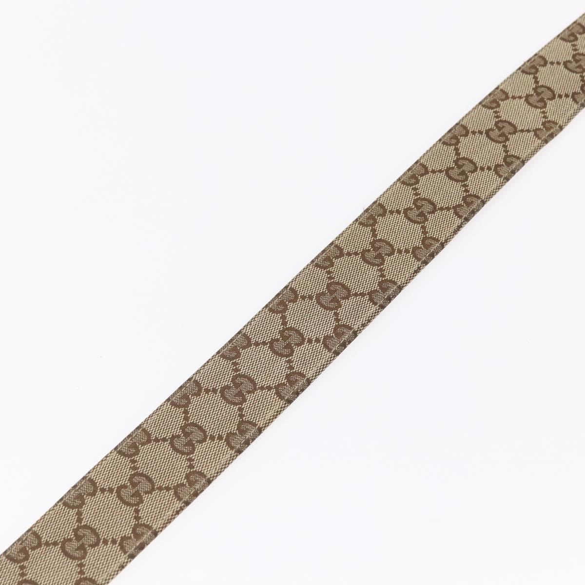 GUCCI GG Canvas Belt 33.5""-37.4"" Beige Auth bs29540