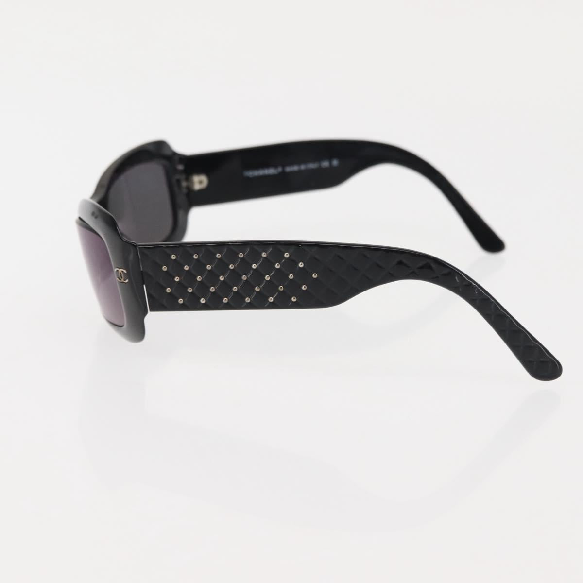 CHANEL COCO Mark Sunglasses plastic 3Set Black CC Auth bs29544