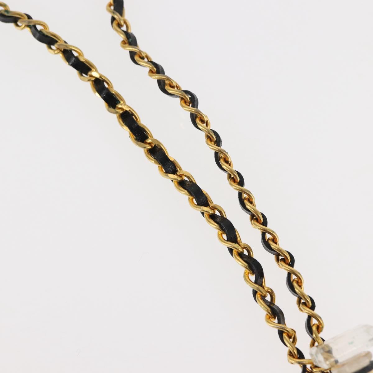 CHANEL perfume Necklace metal 2Set Gold CC Auth bs29547