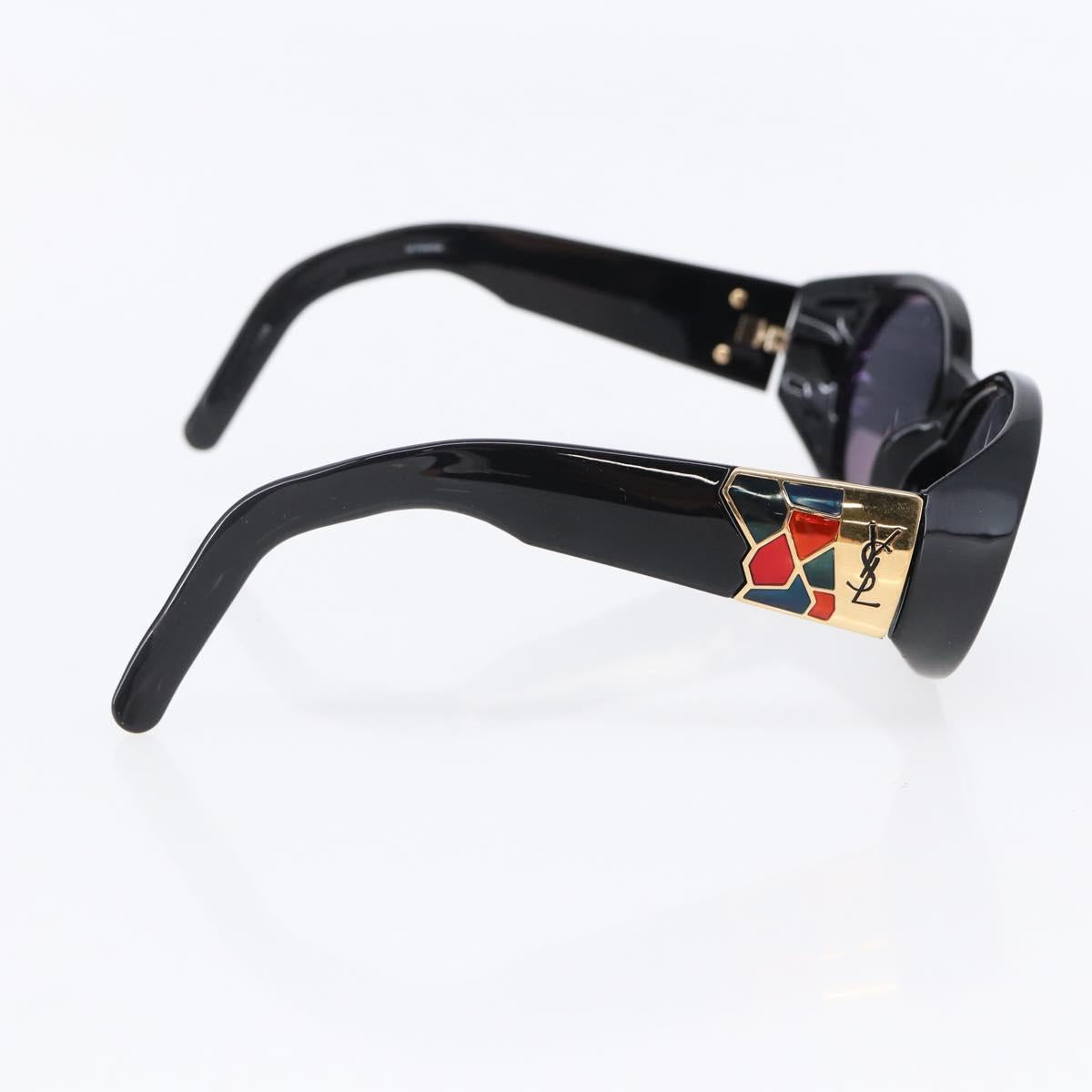 SAINT LAURENT Sunglasses plastic Black Auth bs29548