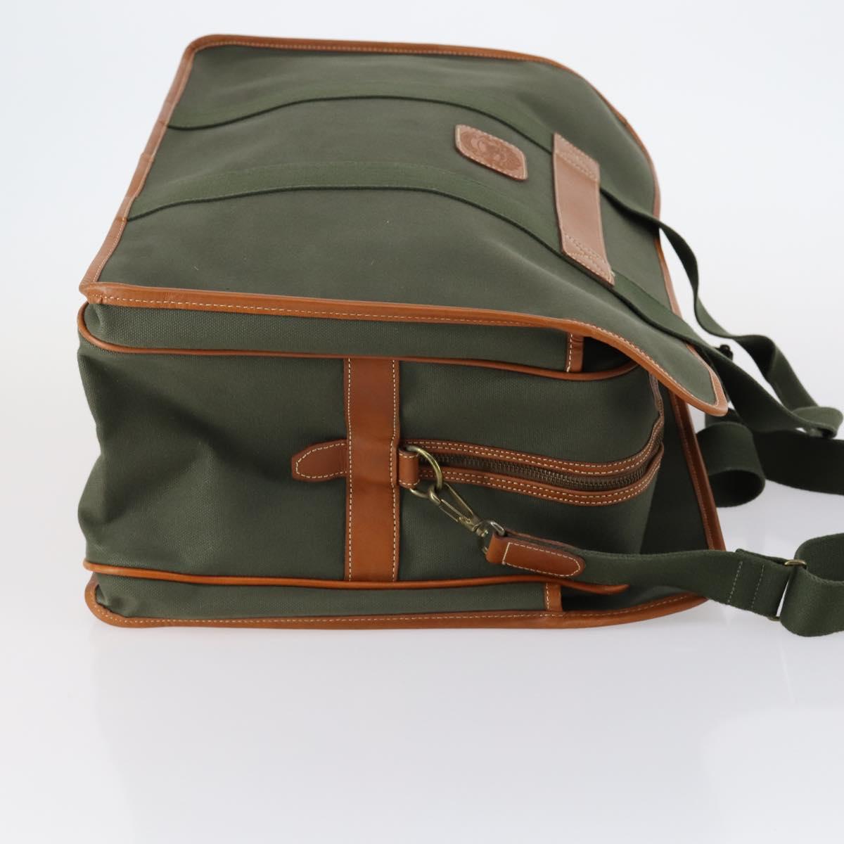 Burberrys Boston Bag PVC Canvas 2Set Navy Green Auth bs29550