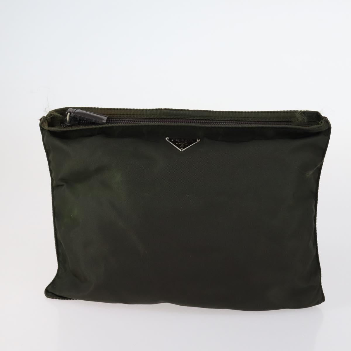 PRADA Shoulder Bag Nylon Enamel 4Set Pink Khaki Green Auth bs29552