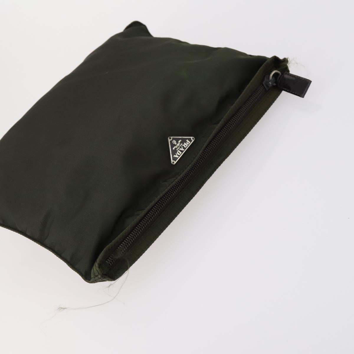 PRADA Shoulder Bag Nylon Enamel 4Set Pink Khaki Green Auth bs29552