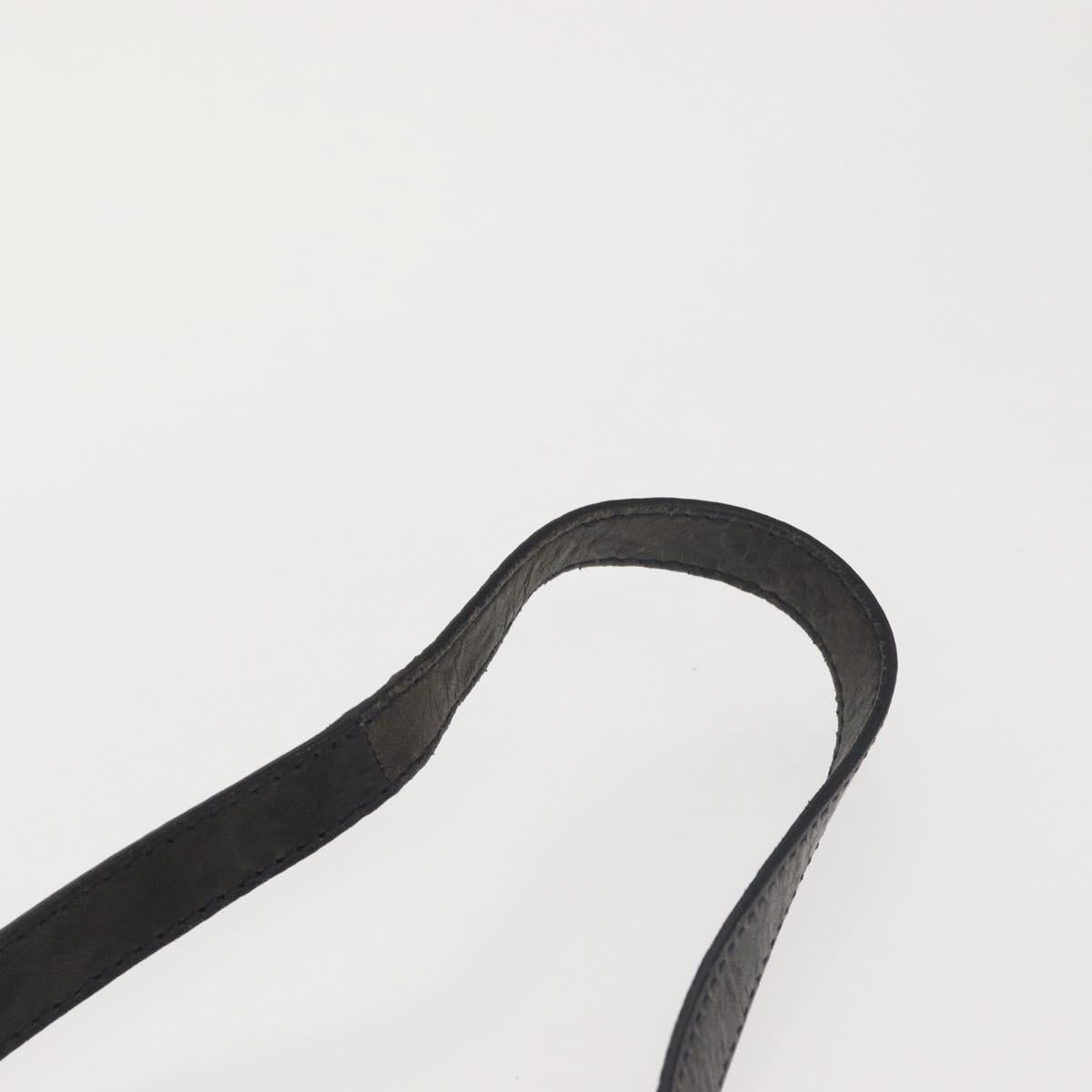 GIVENCHY Pandora Hand Bag Leather 2way Black Gold Auth bs29556