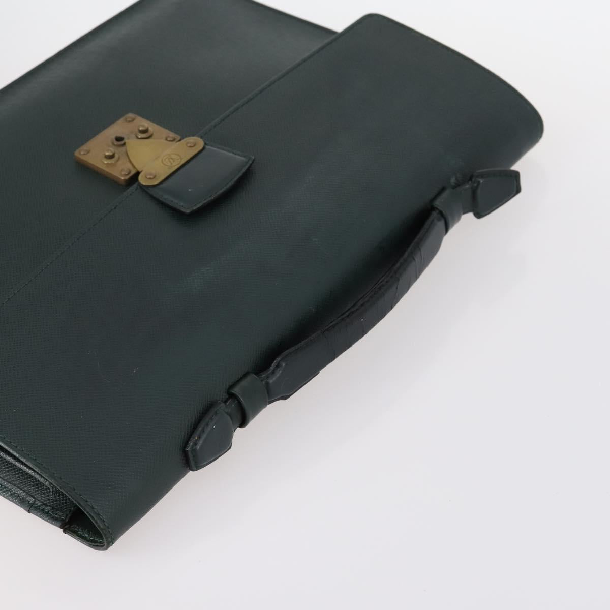 LOUIS VUITTON Monogram Taiga Hand Bag 2Set Green LV Auth bs29562