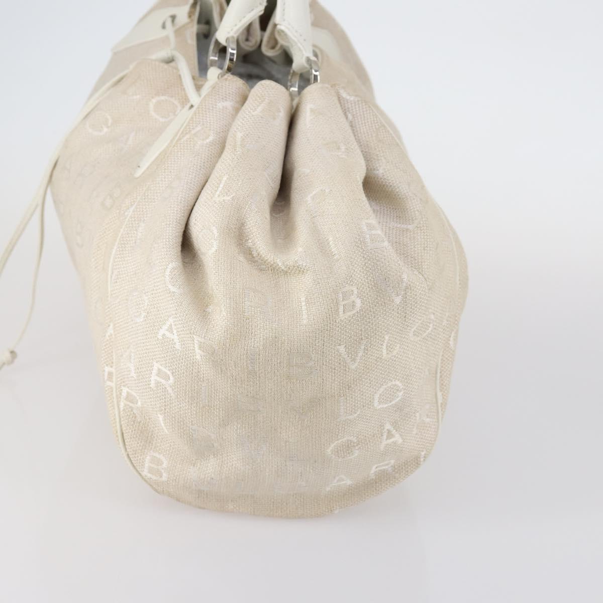 BVLGARI Logo Mania Hand Bag Canvas 2Set Beige Brown Auth bs29563