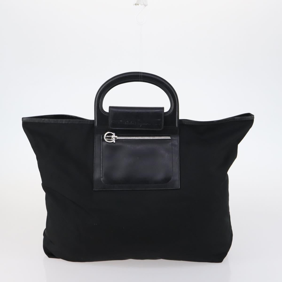 Salvatore Ferragamo Bag Leather Canvas 4Set Beige Black Navy Auth bs29564