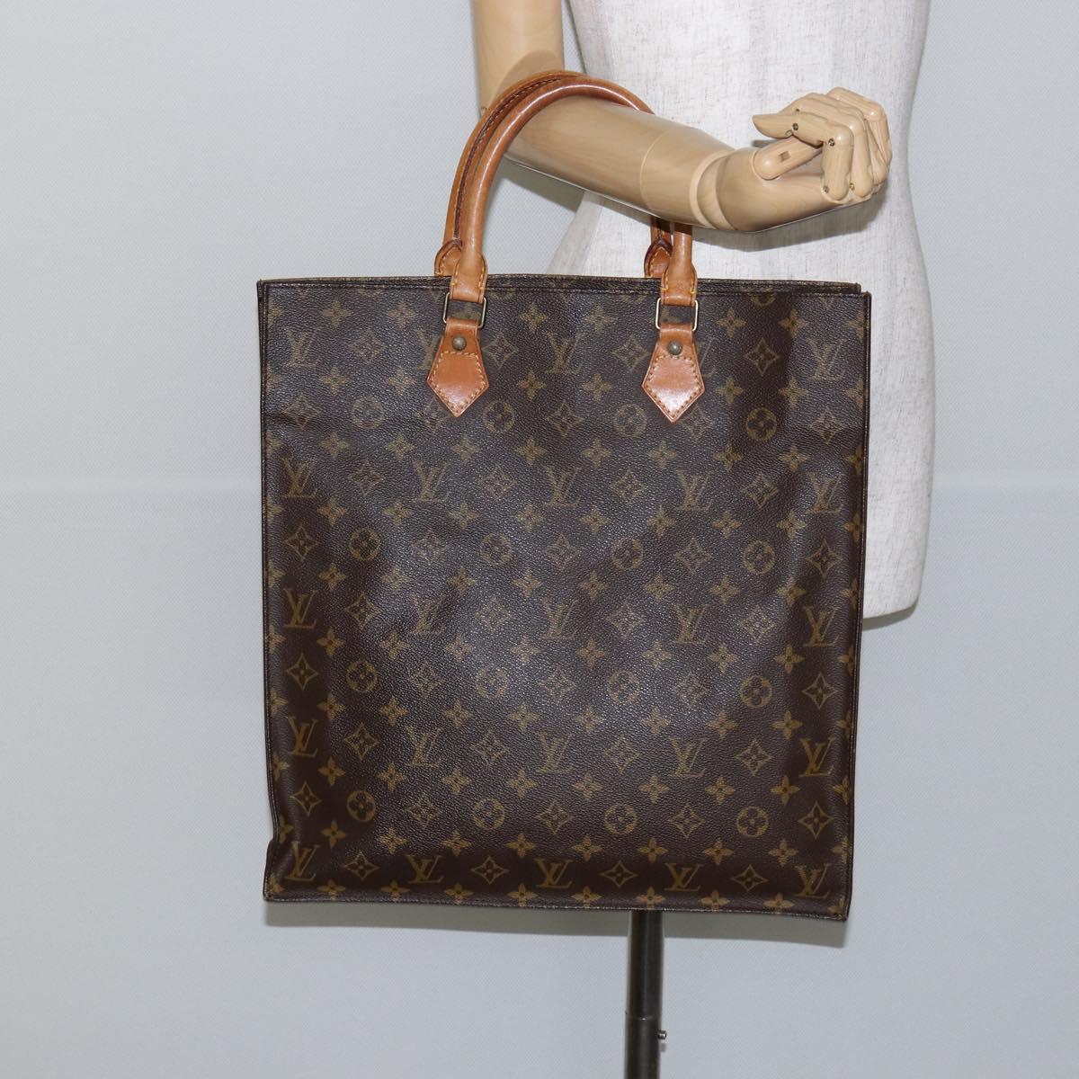 LOUIS VUITTON Monogram Sac Plat Hand Bag M51140 LV Auth bs29566