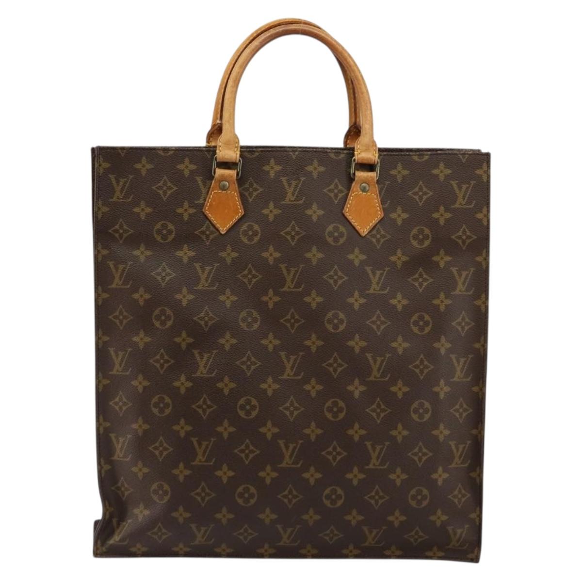 LOUIS VUITTON Monogram Sac Plat Hand Bag M51140 LV Auth bs29566