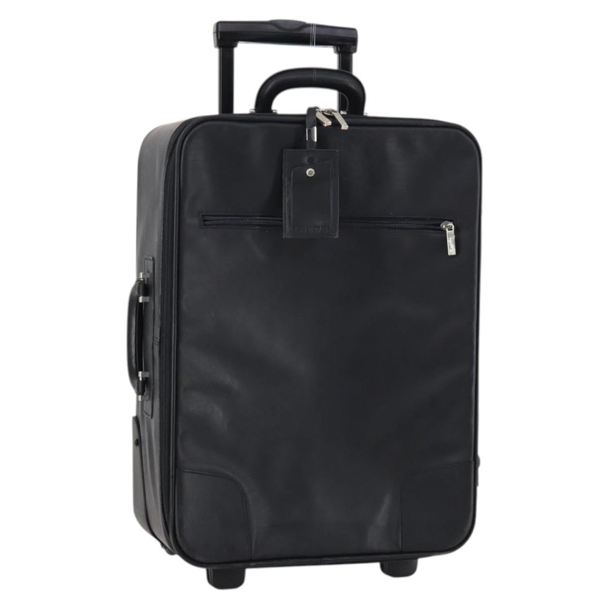 LOEWE Suitcase Nylon Black Silver Auth bs29570