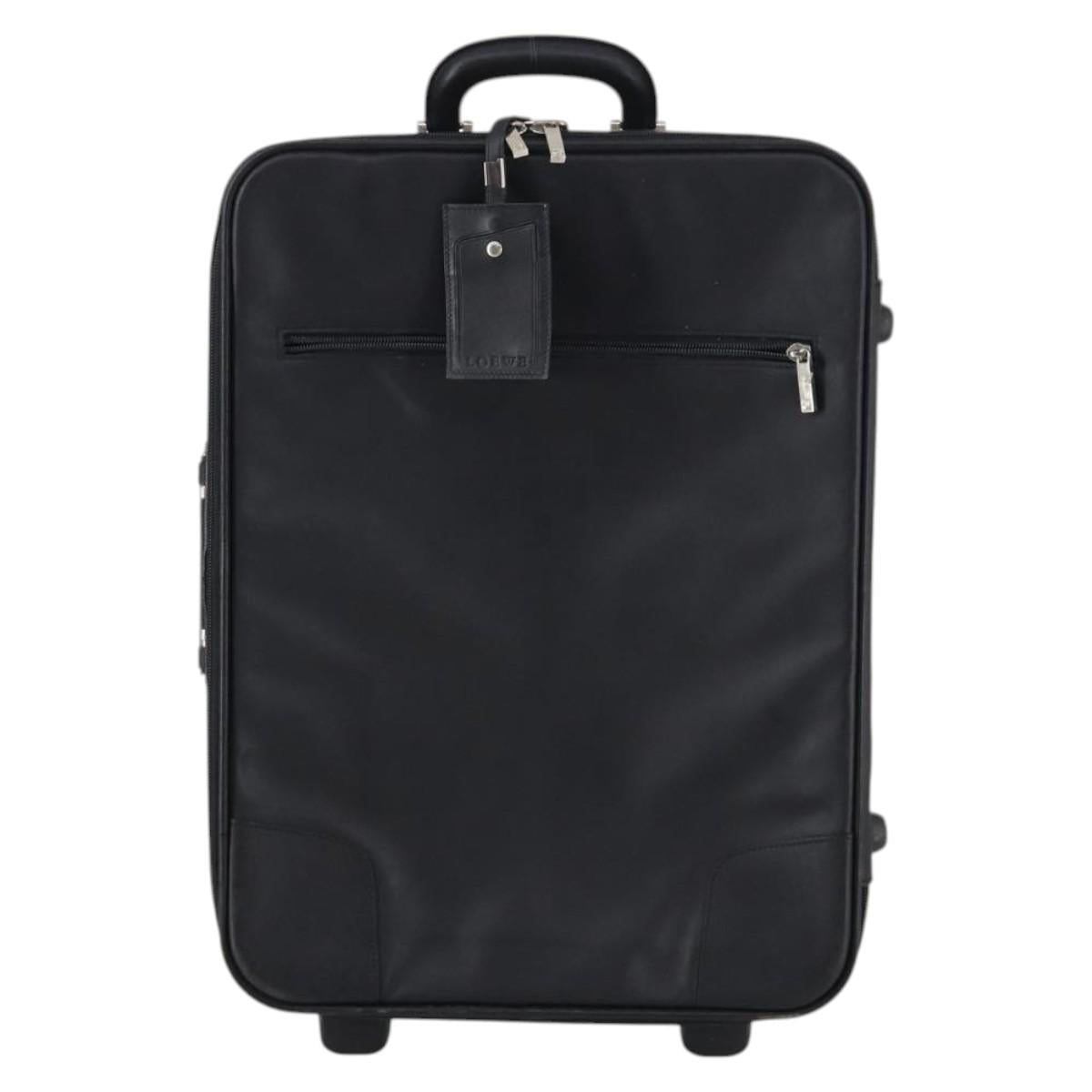 LOEWE Suitcase Nylon Black Silver Auth bs29570