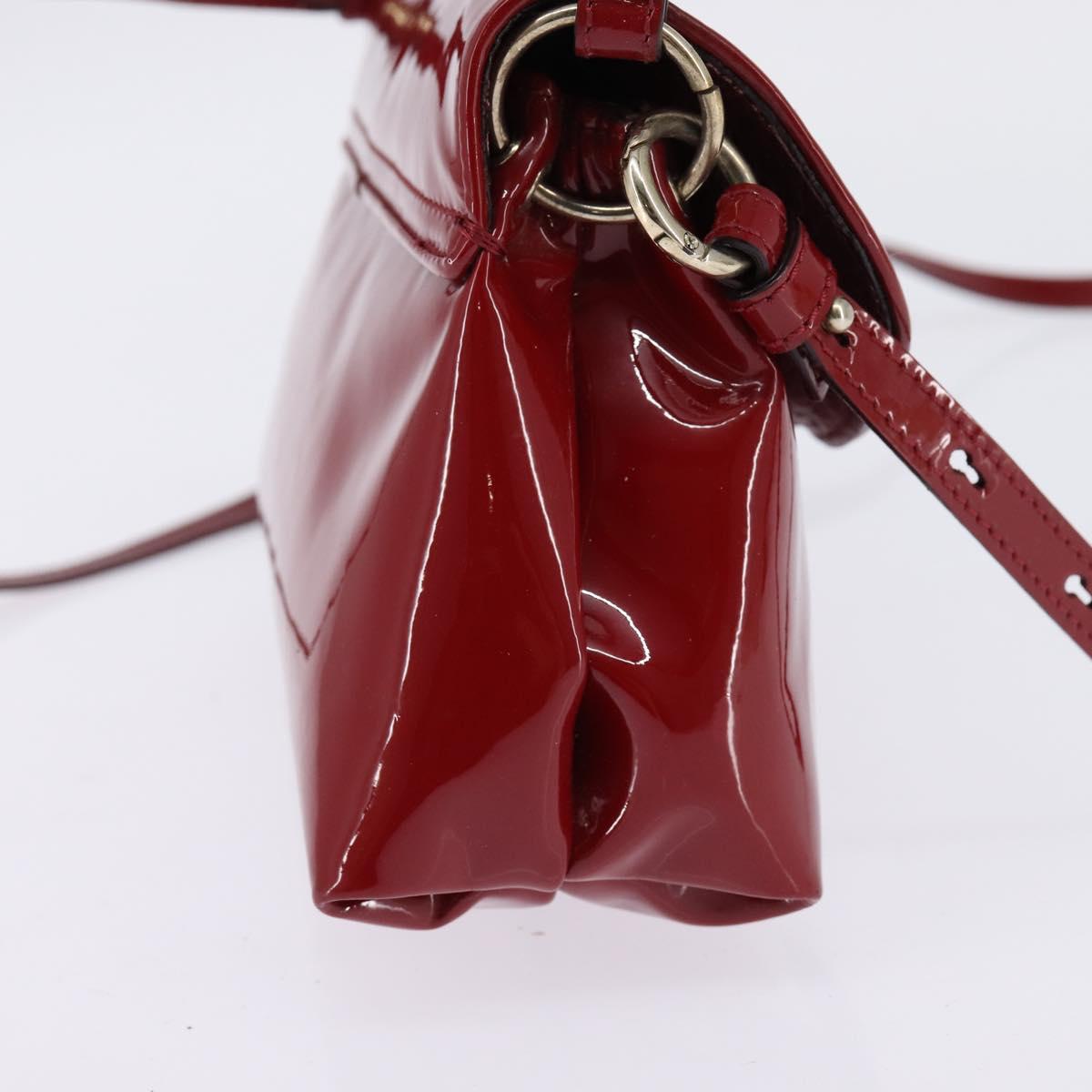 Chloe 2way Pouch Enamel Red Gold Auth bs29581