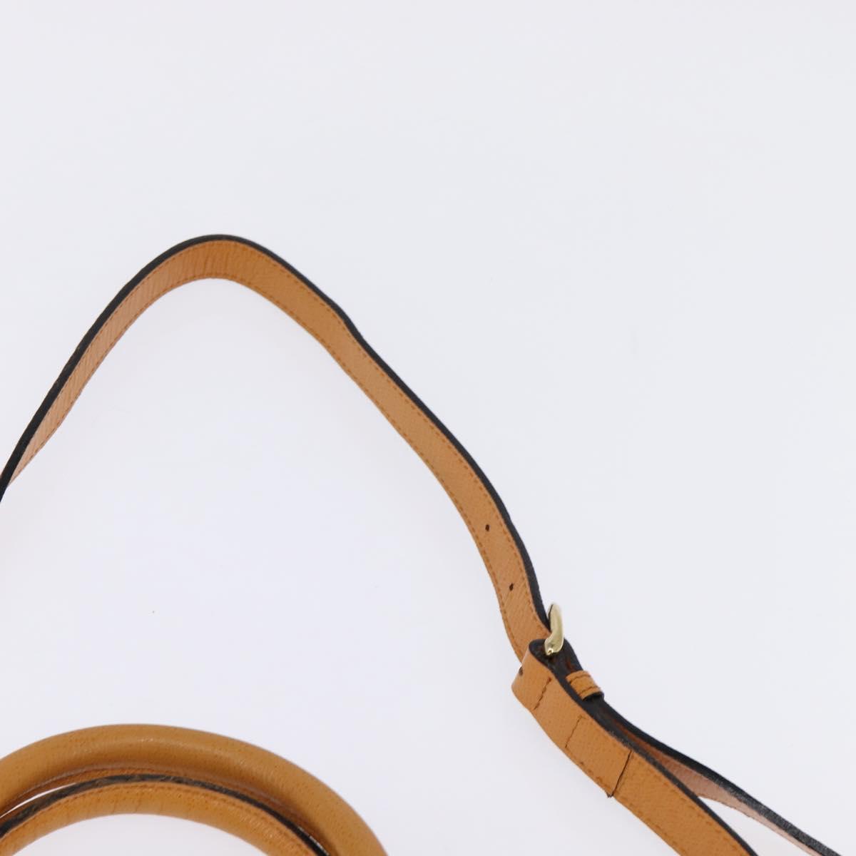 Gianni Versace Sunface Hand Bag Leather 2way Beige Gold Auth bs29583