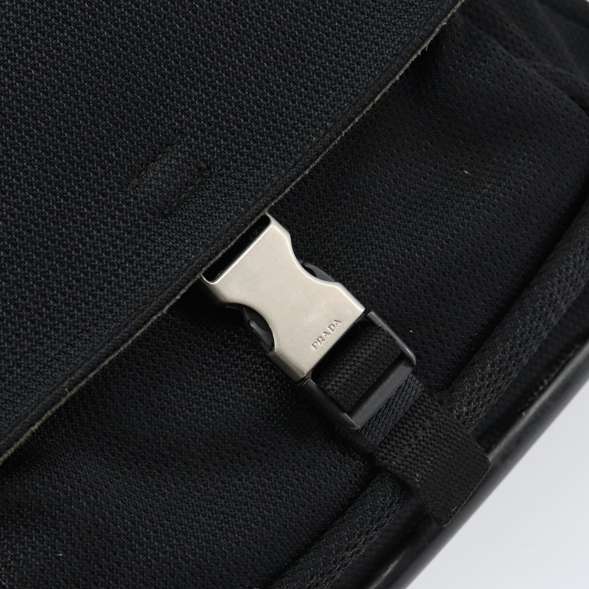 PRADA Sports Shoulder Bag Canvas Black Silver Auth bs29584