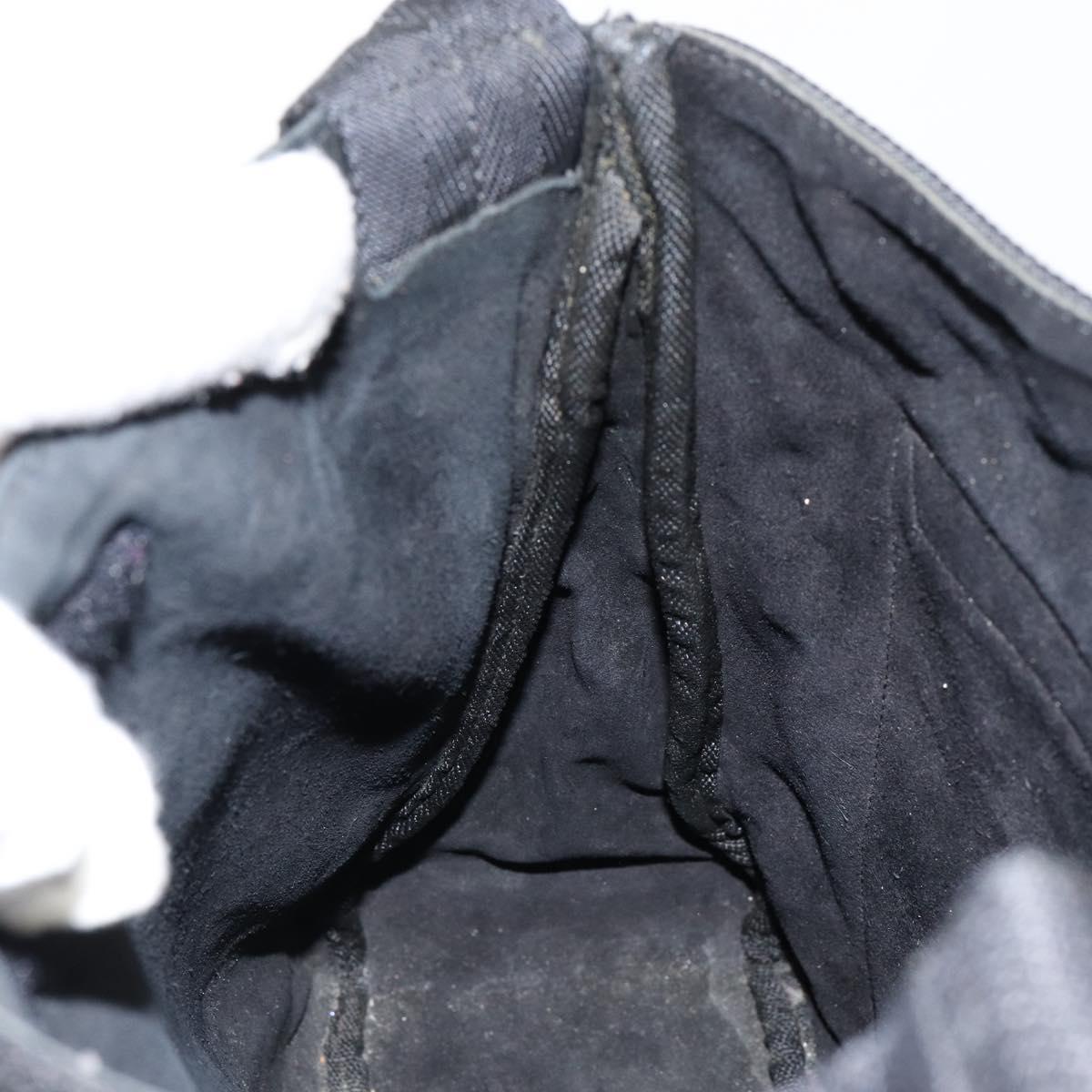 PRADA Sports Shoulder Bag Canvas Black Silver Auth bs29584