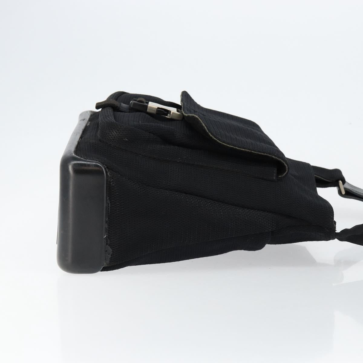 PRADA Sports Shoulder Bag Canvas Black Silver Auth bs29584