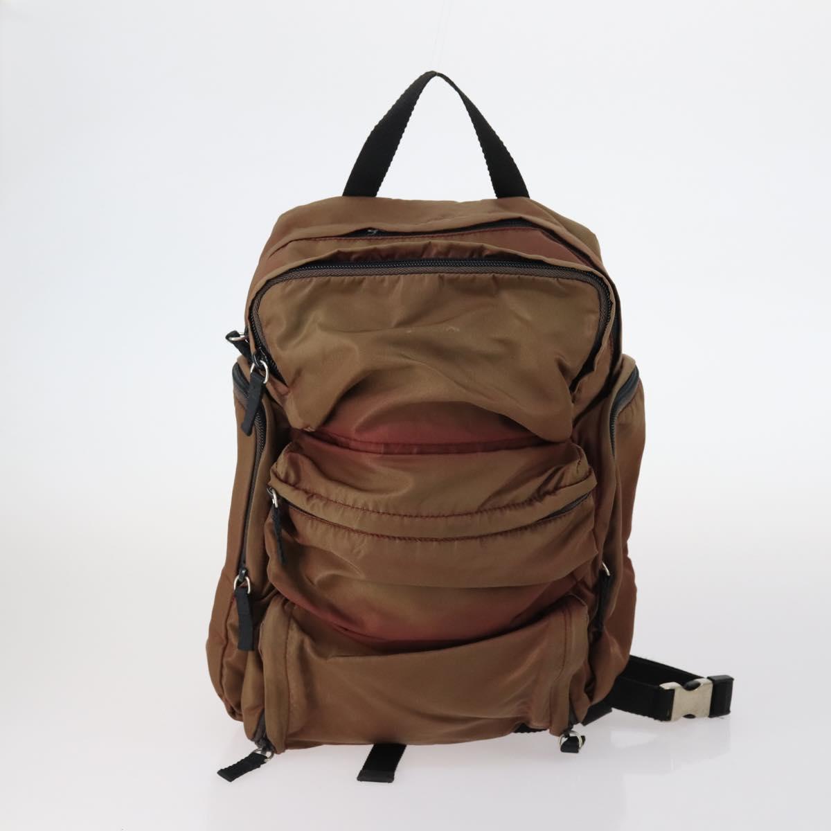 PRADA Hand Bag Nylon 4Set Beige Khaki Brown Auth bs29585