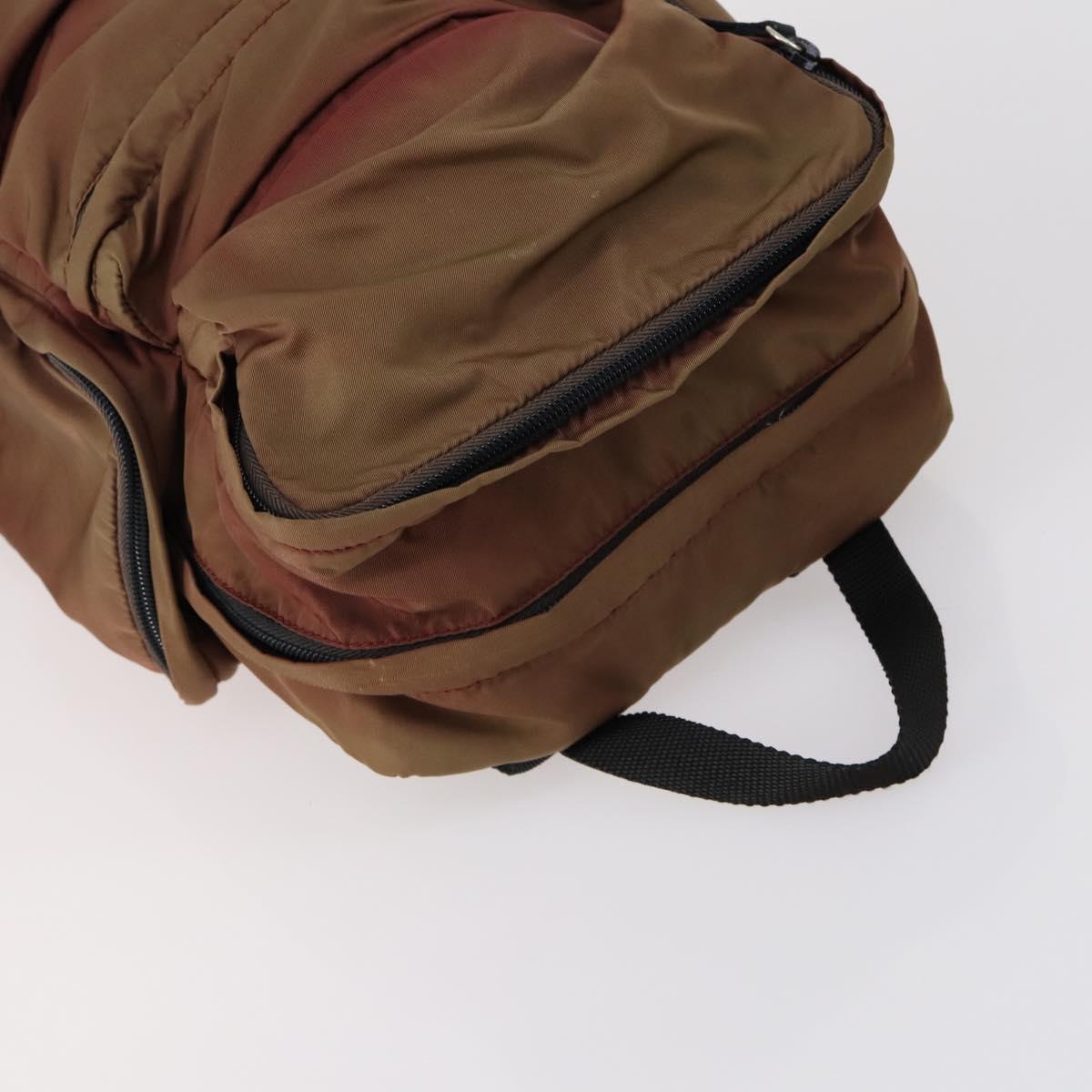 PRADA Hand Bag Nylon 4Set Beige Khaki Brown Auth bs29585