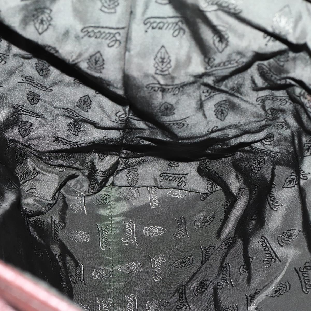 GUCCI Tote Bag Leather Brown Silver 189680 Auth bs29589