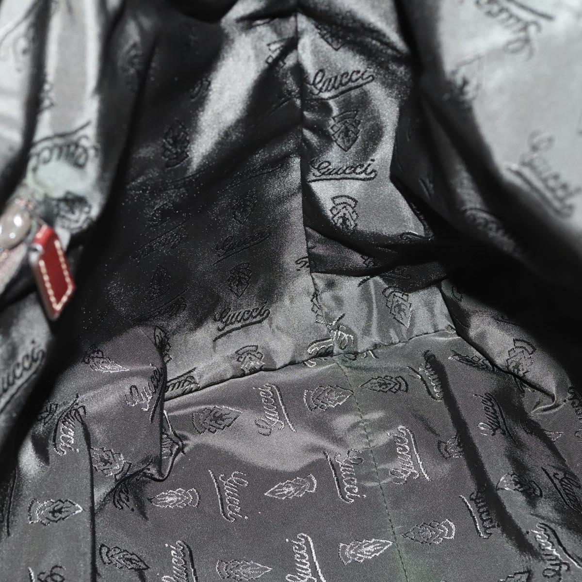 GUCCI Tote Bag Leather Brown Silver 189680 Auth bs29589