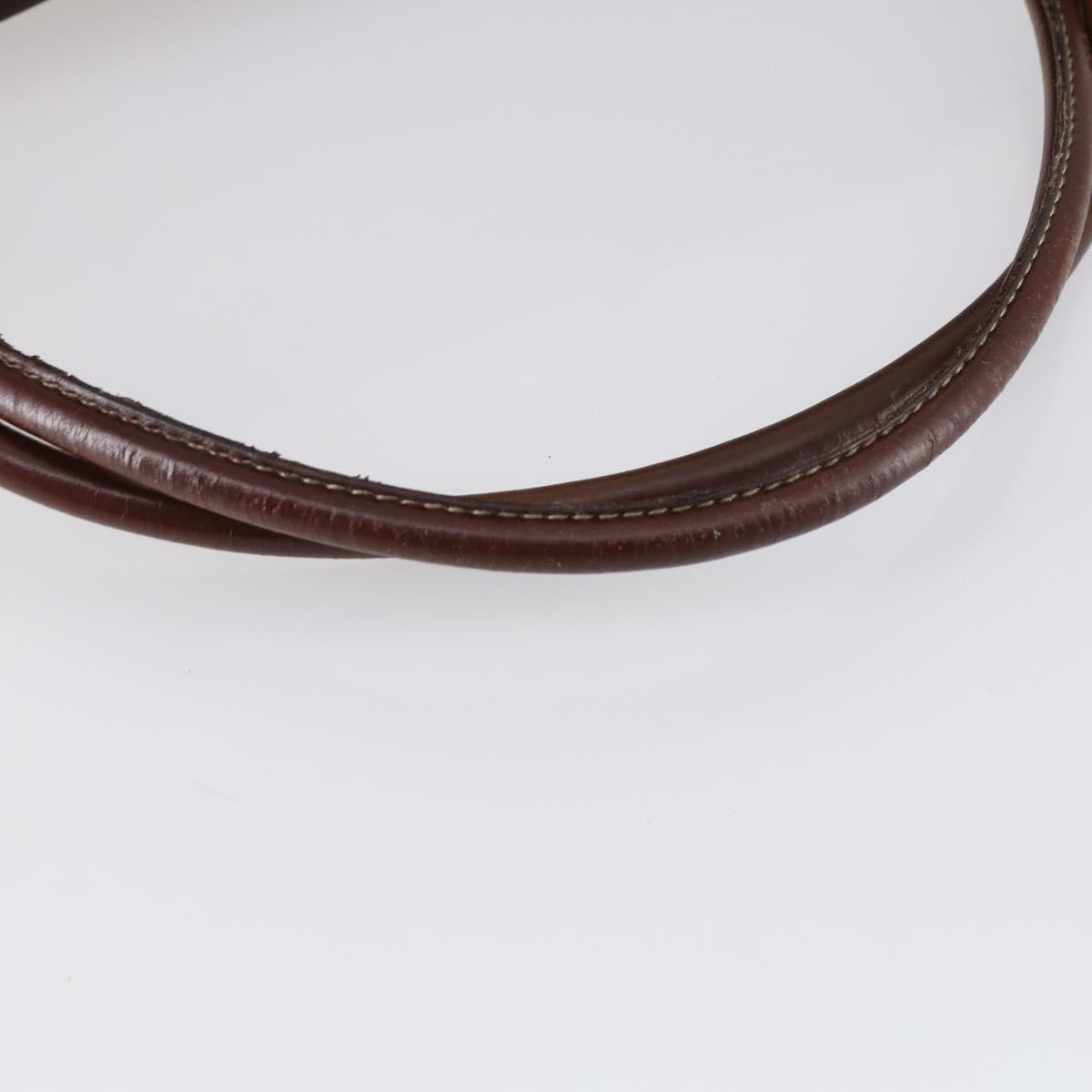 GUCCI Tote Bag Leather Brown Silver 189680 Auth bs29589