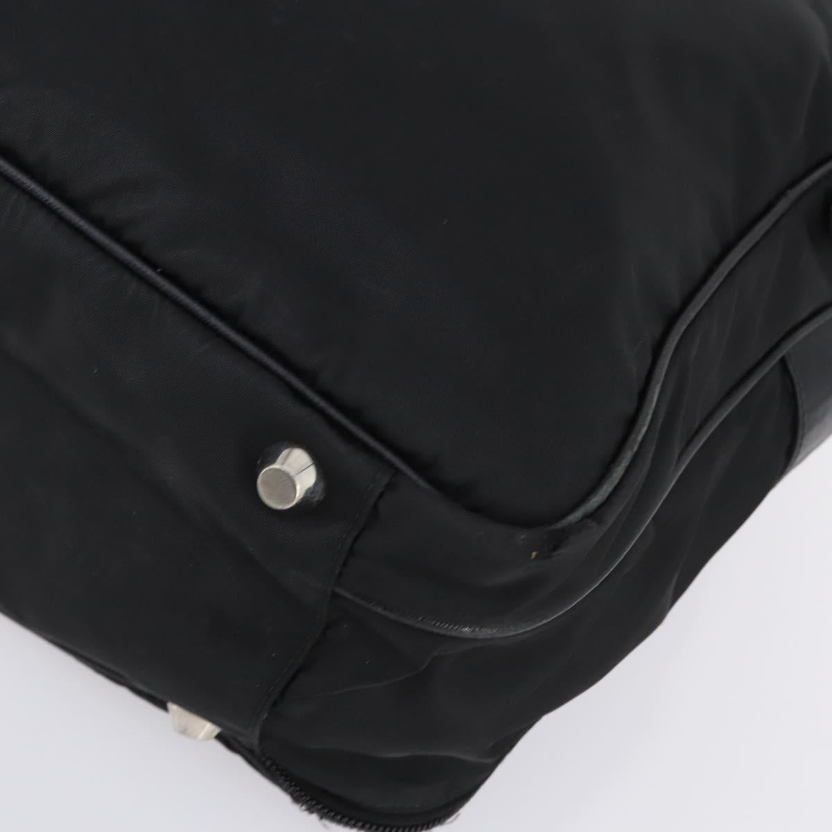PRADA Business Bag Nylon Black Silver Auth bs29590