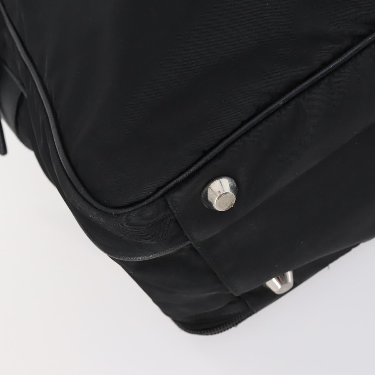 PRADA Business Bag Nylon Black Silver Auth bs29590