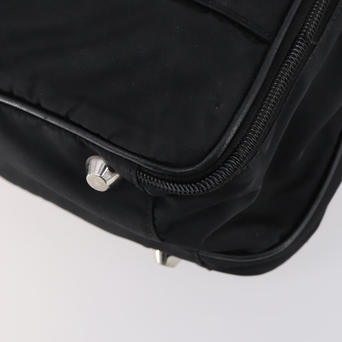 PRADA Business Bag Nylon Black Silver Auth bs29590