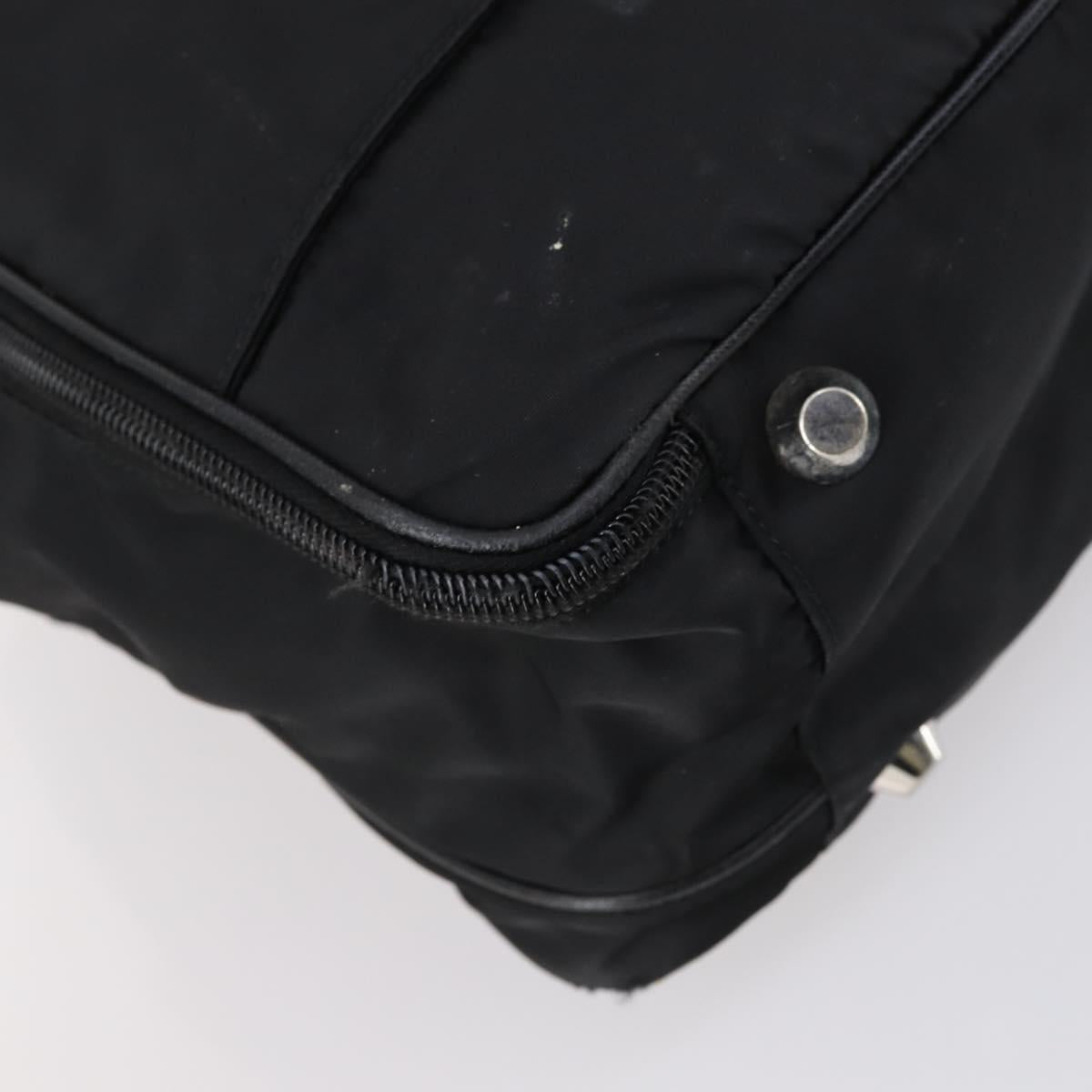 PRADA Business Bag Nylon Black Silver Auth bs29590