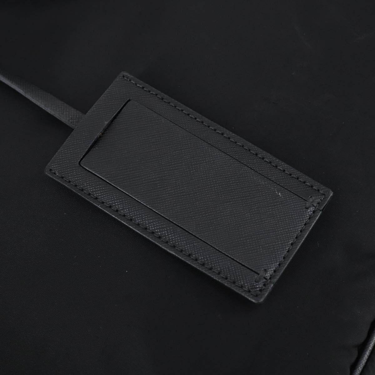 PRADA Business Bag Nylon Black Silver Auth bs29590