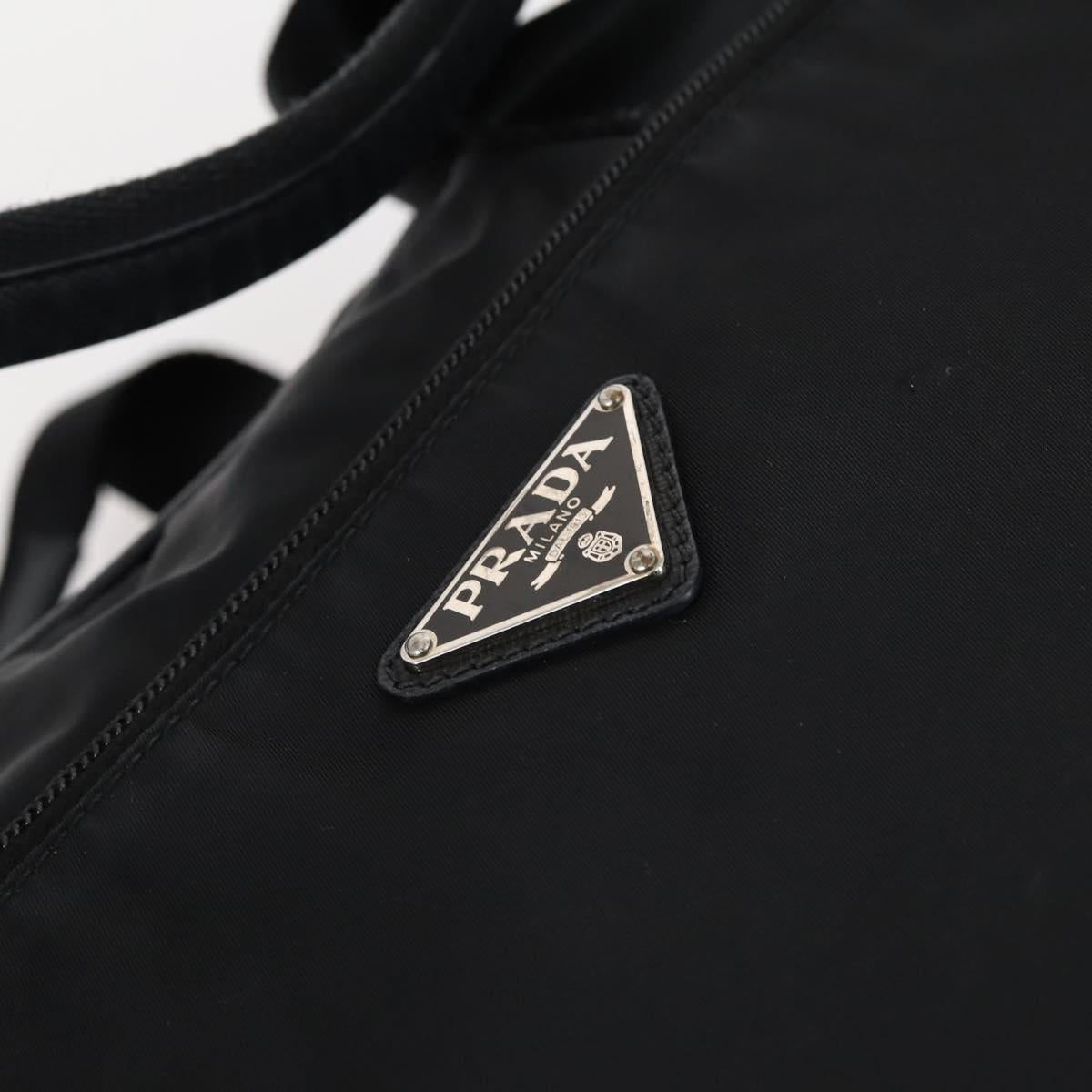 PRADA Business Bag Nylon Black Silver Auth bs29590